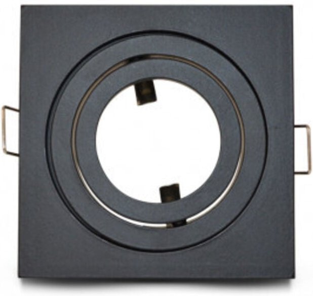 Quadratischer Spot-Adapter mit abnehmbarer Kragenbefestigung, silberfarben - 92 x 92 mm