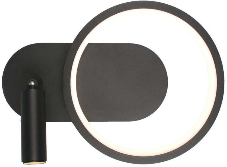 V-TAC VT-7906 Moderne kreisförmige LED-Wandleuchte 14 W Metallgehäuse schwarz 25 cm Licht 3000 K – 14981