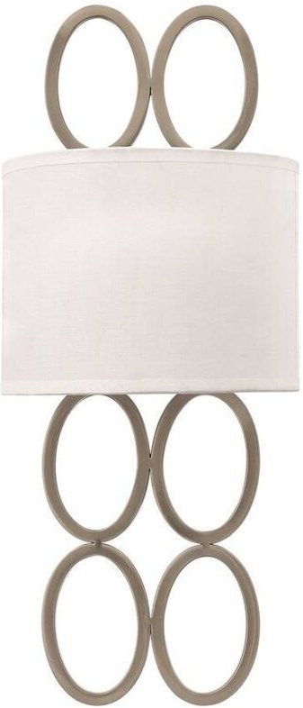 Wandleuchte Wandlampe Flurleuchte 2-Flammig Leinen weiß nickel E14 Wohnzimmer