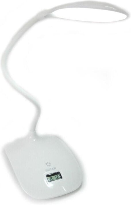 Wiederaufladbare 8-LED-Touch-Schreibtischlampe mit schwenkbarer Uhr - - Ymyny