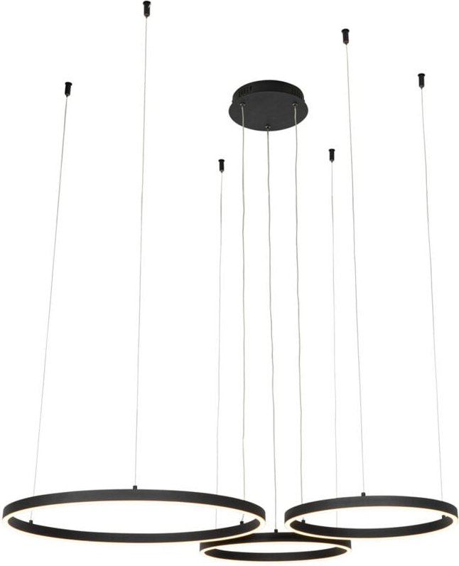 Hängelampe schwarz inkl. led 3-stufig dimmbar 3-flammig - Anello