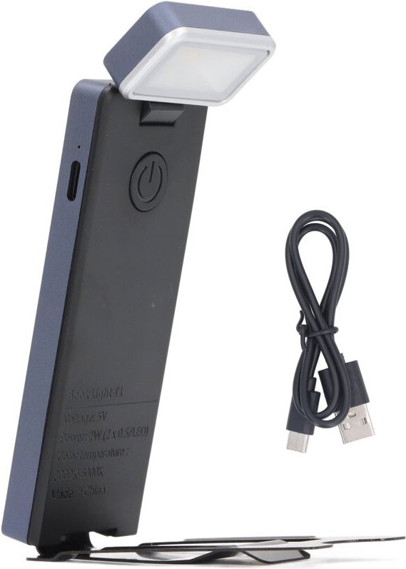 Sxhlseller Tragbare und wiederaufladbare Leselampe fürs Bett, mit Klemme/Ständer, LED-Lesezeichenleuchte, individuell ei...