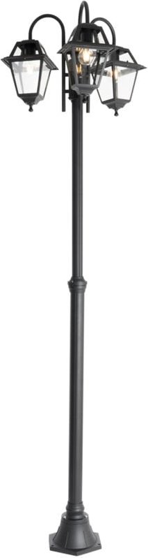 Klassische Außenlaterne schwarz 235 cm 3-Licht IP44 - Berta