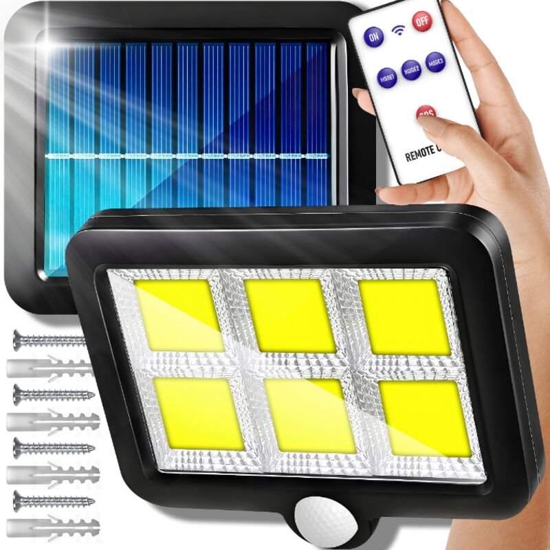 LED-Solarlampe, Gartenlampe, Straßenlampe, Bewegungsmelder, Dämmerungssensor, LED XXL