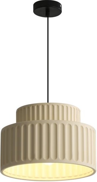 Moderne Hängelampe Höhenverstellbare Kronleuchter Dekoration Pendelleuchte Cremefarben E27 12W Warmweißes Licht - 1Pcs