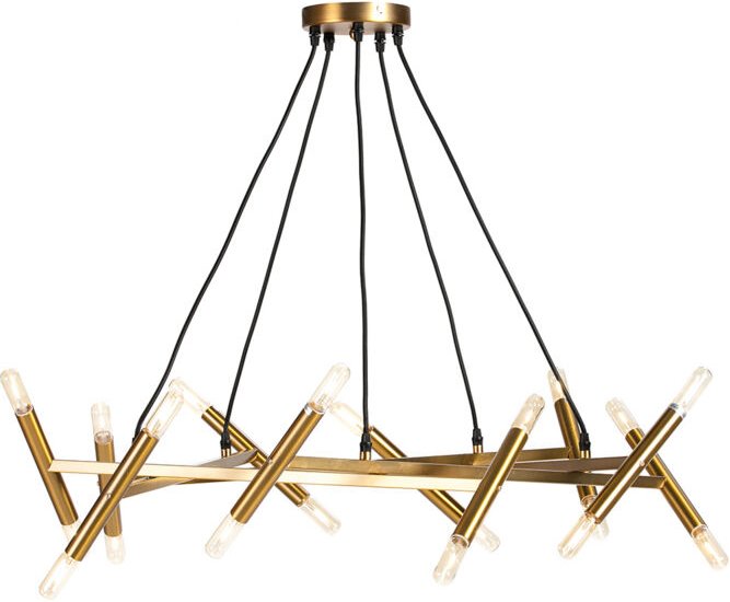 Deckenleuchte 85X85X40/110 Goldenes Metall