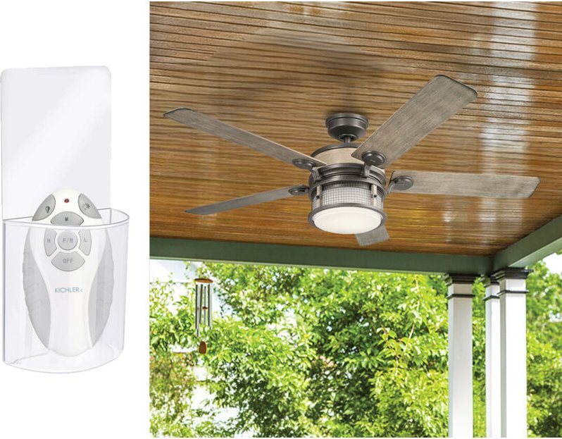 Meinewunschleuchte - Deckenventilator mit Licht und Fernbedienung, Outdoor geeignet IP44, ø 152cm