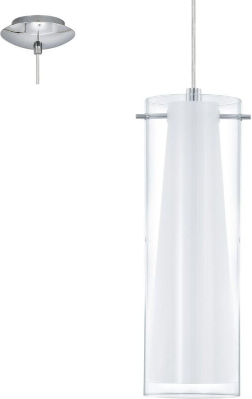 Suspension pinto chrom transparent und weisses glas 89832