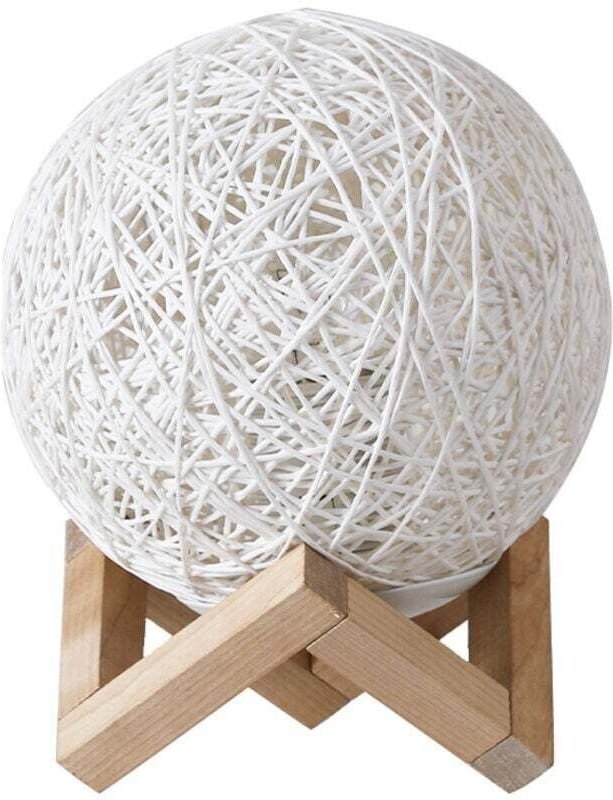 LED-Nachtlicht, Nachttischlampe, Rattan-Holz, Atmosphärenlicht, USB wiederaufladbar. Die Schlafzimmertischlampe verwende...