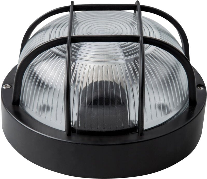 Runde Außenwandleuchte IP54 E27 schwarz