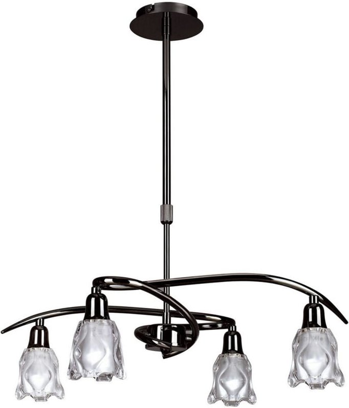 Inspired Mantra Amel Teleskopisch umwandelbar in halbbündige 4-flammige L1/SGU10-Leuchte, schwarzes Chrom, Kompaktleucht...