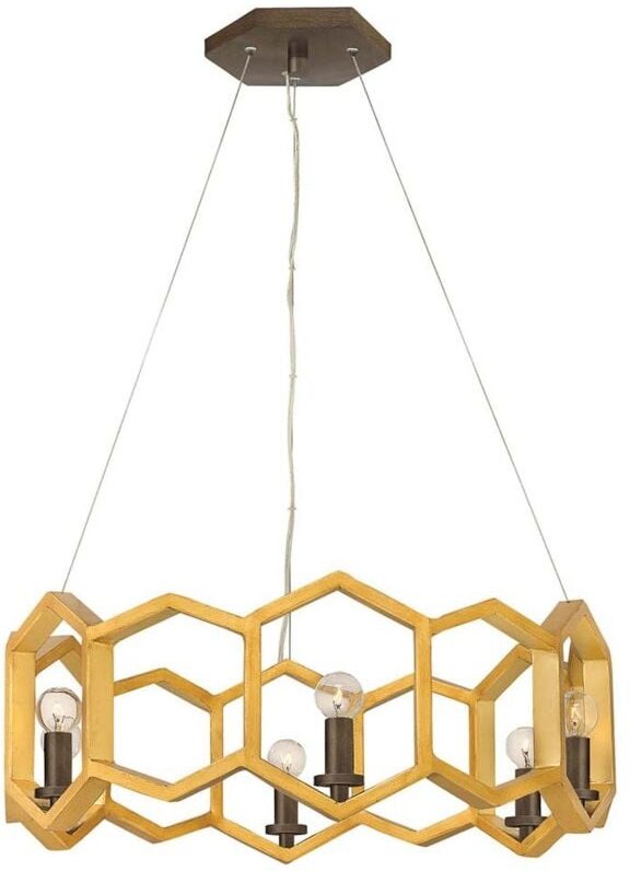 Pendellampe Hängeleuchte Deckenlampe Stahl Gold d 76,9 cm Esszimmerlampe