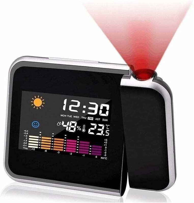 Projektionsanzeige, farbiger Bildschirmkalender, Personalmeßstation für das Schlafzimmer auf dem Sofa, Projektor mit var...