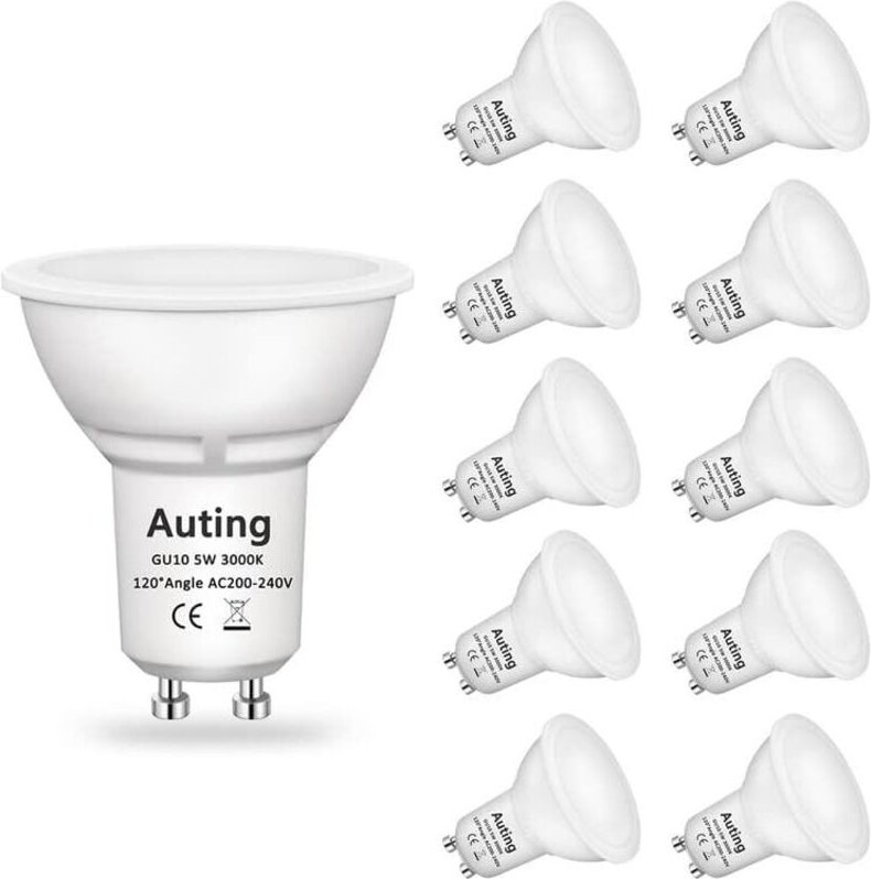 GU10 LED-Lampe, Warmweiß (3000 K), 5 W, 470 Lumen, Ersatz für 35-W-Halogenlampe, 120° Abstrahlwinkel, Farbwiedergabeinde...