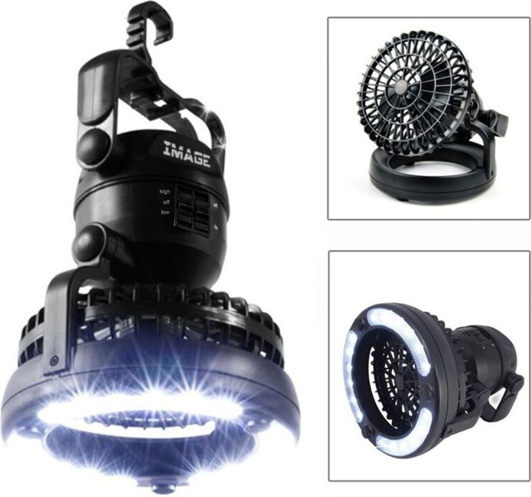 Thumbnail - 2-in-1 LED-Zelt-Deckenventilator, der als Campinglaterne und Kühlventilator verwendet werden kann, hergestellt aus hochw...