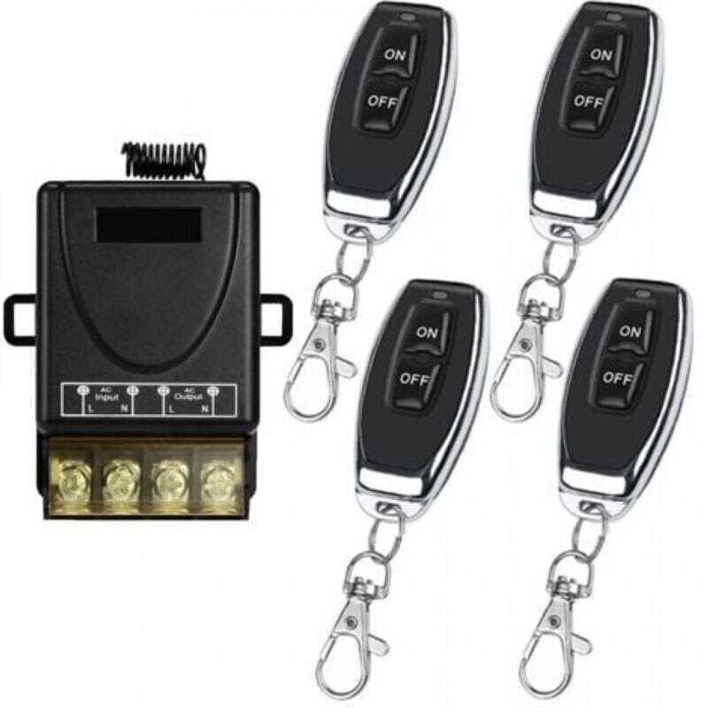 433-MHz-Funkfernbedienungsschalter, Wechselstrom 220 V/230 V, 30 A, Relaisempfänger und 4 Sender, Funksteuerung für leic...