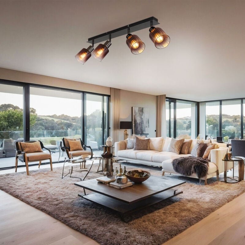 Globo - Deckenleuchte Deckenlampe Wohnzimmerlampe Spots verstellbar Schwarz Kupferfarbe