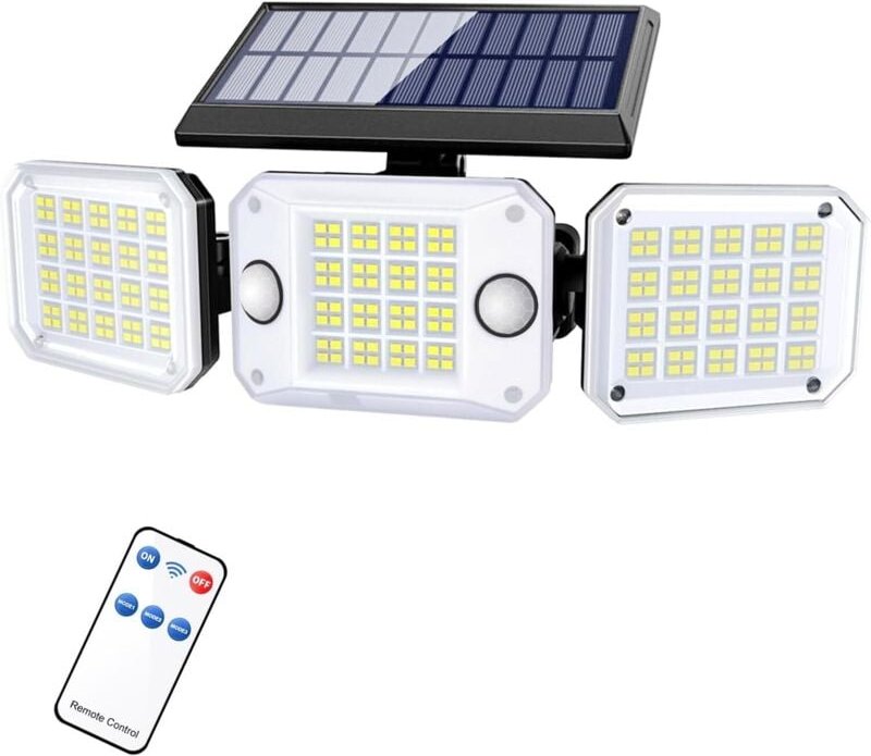 Solarleuchte Außen Bewegungsmelder, 6000mAh 1200LM Solarleuchte Außen mit Fernbedienung, 4 Modi 270° Weitwinkel Solar Au...