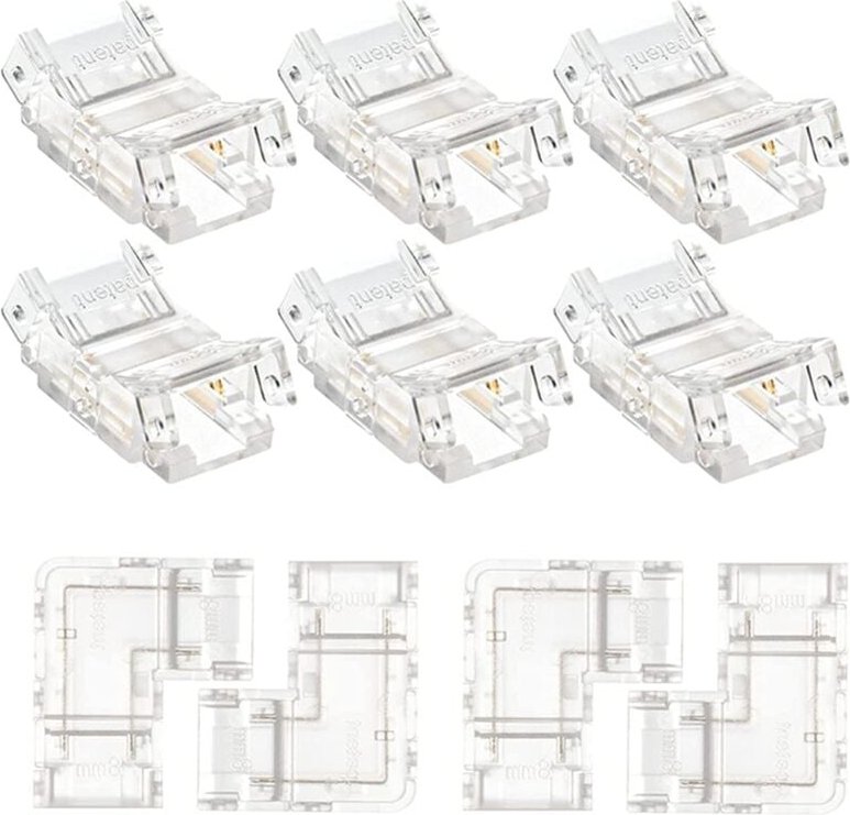 10 Stück 2-poliger 8-mm-Cob-LED-Anschlusssatz für Streifenlichter