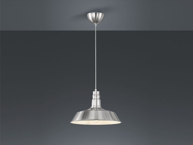 Retro Pendelleuchte will Lampenschirm Metall Silber, ø 36cm