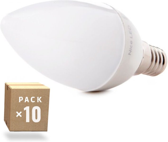Packung mit 10 LED-Kerzenlampen 2835SMD E14 5W 410Lm 40.000H