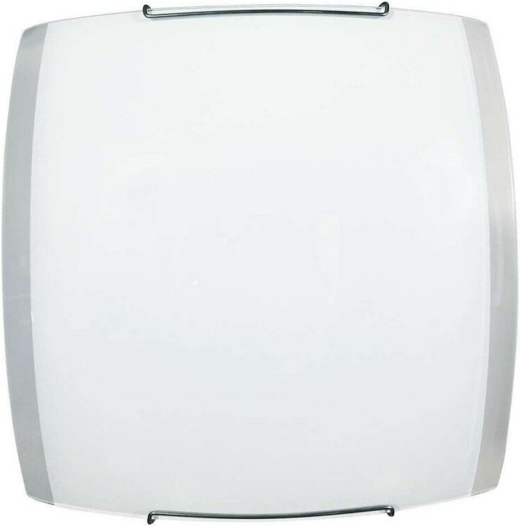 Energy - Deckenleuchte aus transparenter weißer Glasplatte verchromte Haken 30x10xh.30 cm