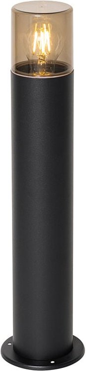 Qazqa - Stehende Außenleuchte schwarz mit Rauchschirm 50 cm - Odense