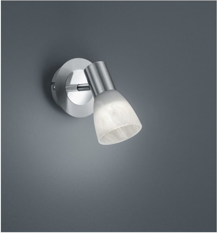 Iperbriko - Spotlight Verstellbarer Levisto Nickel mit Trio Lighting Lampenschirm aus Glas