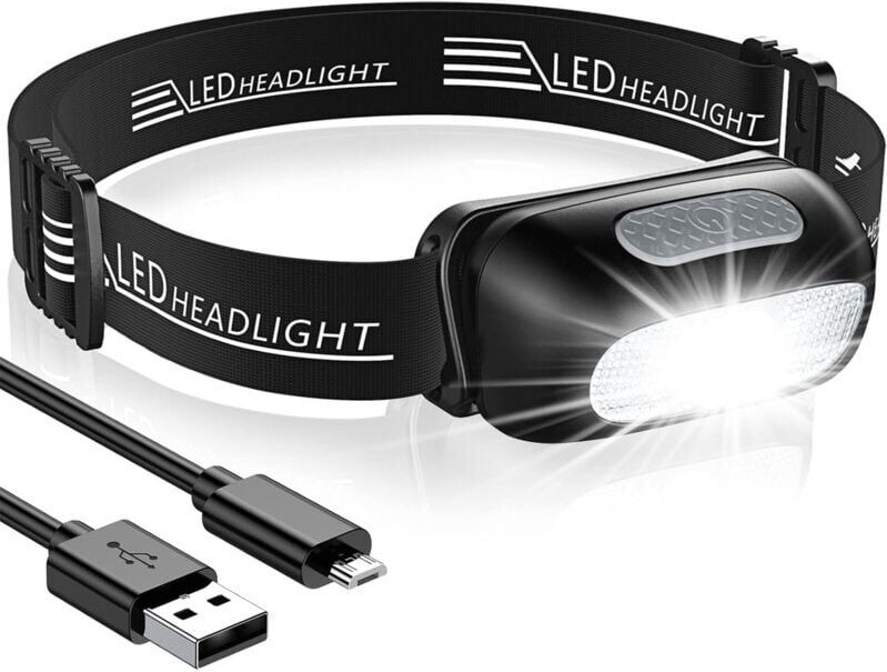 Thumbnail - Wiederaufladbare LED-Stirnlampe, leistungsstarke wasserdichte Stirnlampe mit 5 Beleuchtungsmodi, ultraleichte und verste...