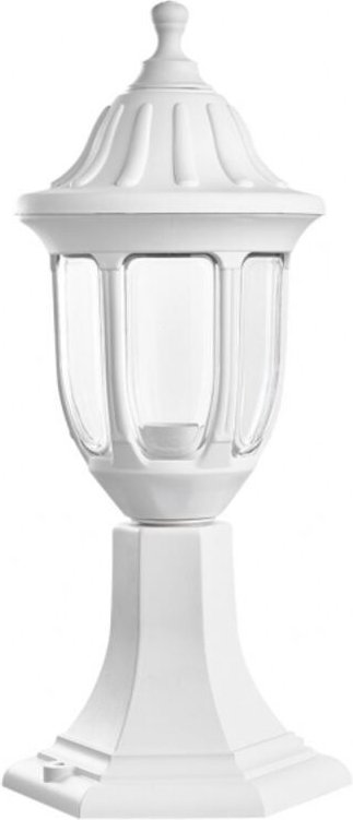 Fabrilamp - angelica aussenwandleuchte 1xe27 weiss ip44 polycarbonat 42,7x16,6d