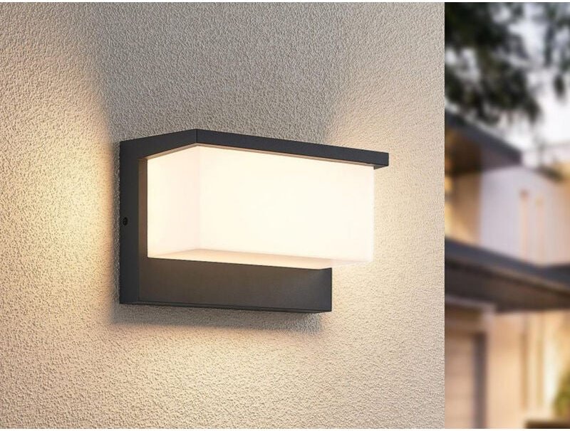 Trio Lighting - led Außenwandleuchte nestos in Anthrazit & Weiß, Breite 23cm
