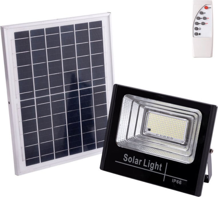 Greenice - Solar-LED-Flutlicht 100 w 4000 k Panel: 6 V/12 w Batterie: 3,2 V/8000 mAh Fernbedienung [HO-SOLARFL-100W-01-W...