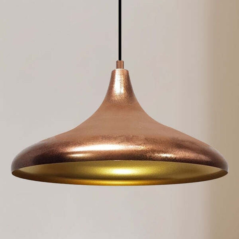 Champion Industrielle Pendelleuchte aus Kupferfarbe handbemaltem Metall – Vintage Kronleuchter E27 Ø35 cm für Wohnzimmer...