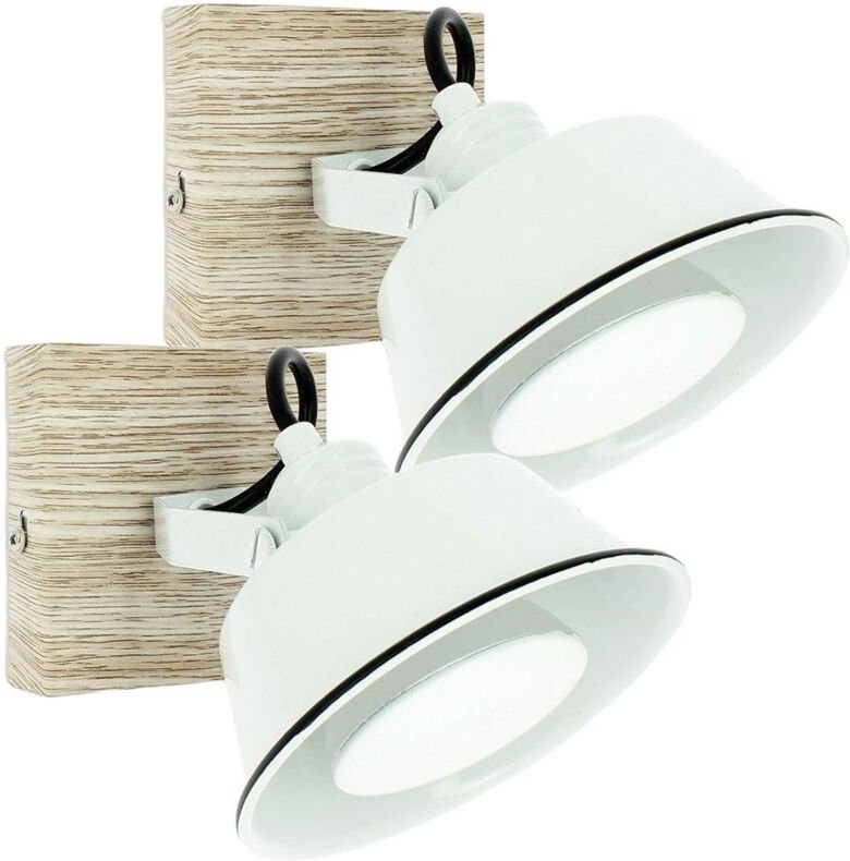 2 ridley weiße Wandleuchten mit GU10-Glühbirne