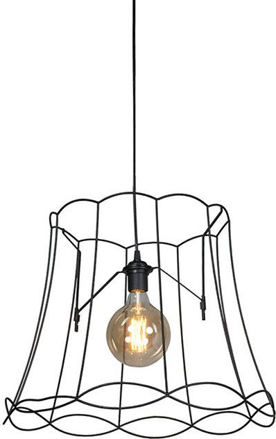 Retro Hängelampe schwarz 50 cm - Granny Frame