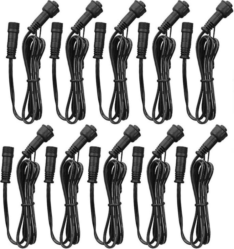 10-teiliges Verlängerungskabel, 5er-Pack, 1 m, mit Steckern und Buchsen, IP67-Wasserbeständigkeit, nur für Deckbeleuchtu...