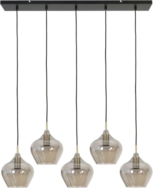 Hängeleuchte - Rakel - bronze - glas rauchglas - - Light&living