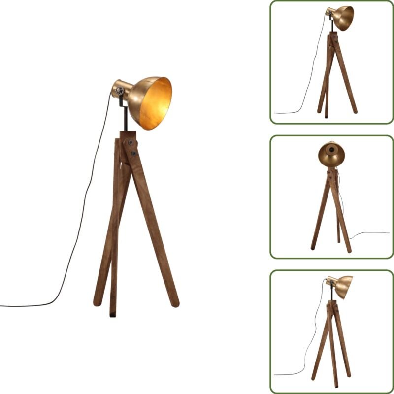 The Living Store Stehleuchte 25 W Antik Messing 45x45x120 cm E27 - Industriestil