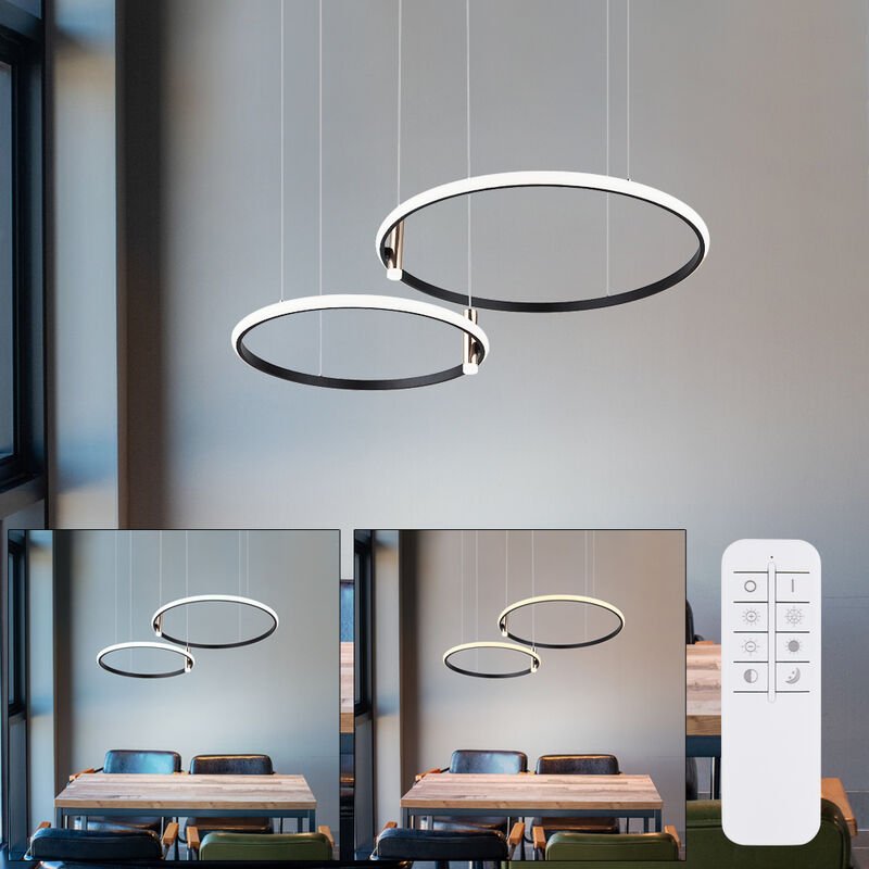 Pendelleuchte led Hängelampe Wohnzimmerlampe Esszimmerleuchte dimmbar Memory Nachtlicht Tageslicht Fernbedienung cct, 55...