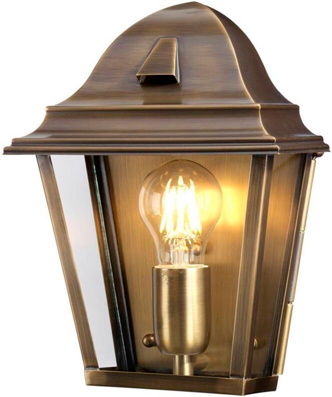 Thumbnail - Elstead - Wandleuchte Außenleuchte Laterne Massives Messing Glas 1 Flammig IP44 h 28,5 cm