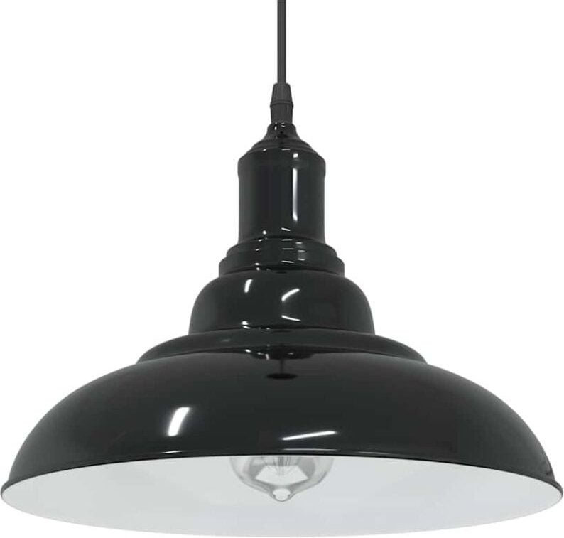 Pendelleuchte Höhenverstellbar E27 Schwarz Glänzend ø 31 cm Vidaxl