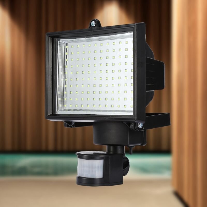 Solarleuchten: Der Solar-Bewegungsmelder für den Außenbereich beleuchtet 120 LEDs mit einem Lichtreflektor die wasserdic...