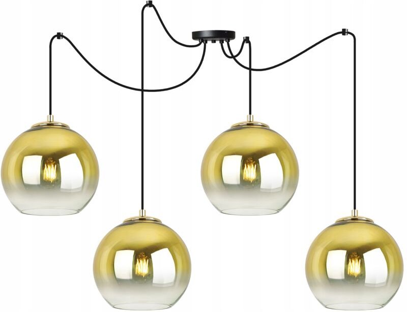 Hängelampe, Deckenleuchter, goldener Lampenschirm, 20 cm