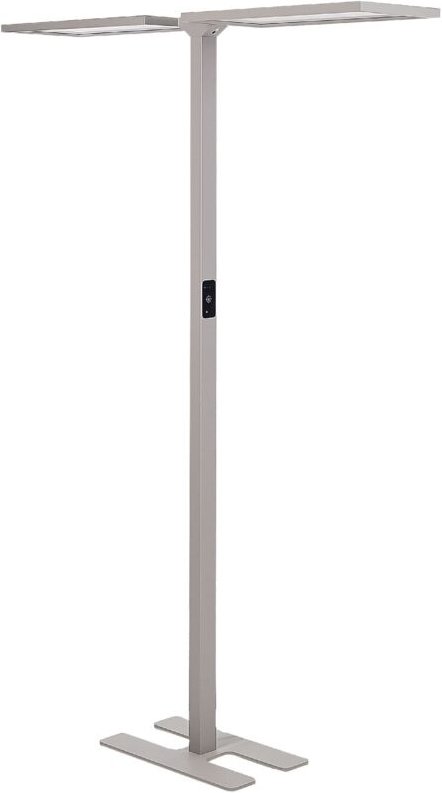 LED-Stehlampe Silber Metall 196 cm mit Bewegungsmelder Dimmbar Tageslichtsensor Touchfunktion Langes Kabel Bogenlampe In...