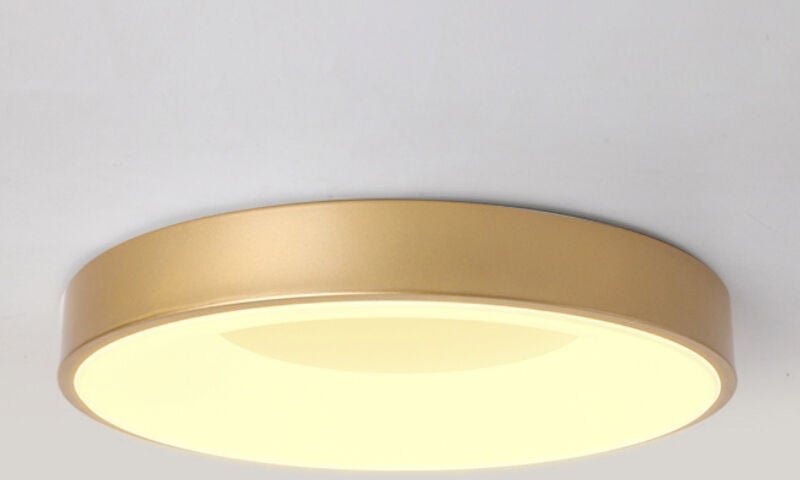 Led Deckenleuchte Rund Deckenlampe Metall Acryl Pendelleuchte Goldene 18W Ø30CM für Küche Wohnzimmer Flur - Warmweißes L...
