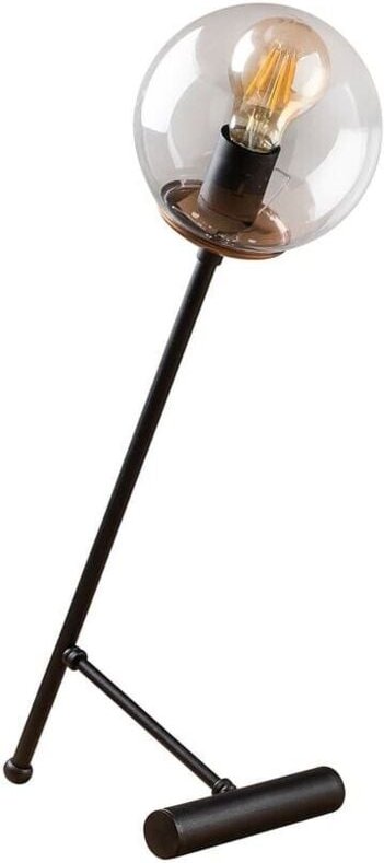Schwarze Tischlampe mit transparentem Lampenschirm Modell 17