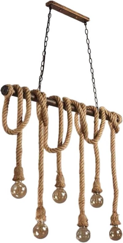 Thumbnail - Barcelona Led - Rohr-Pendelleuchte aus Hanfseil "Rope"