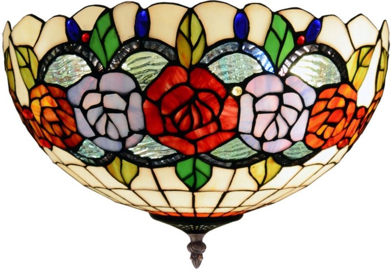 An der Decke befestigte Deckenleuchte mit Schirm der Rosy-Serie mit 40 cm Durchmesser