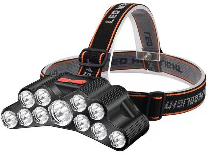 Superhelle, wiederaufladbare 10000-Lumen-LED-Stirnlampe mit 11 Kernen, 4 Leuchtmodi, wasserdicht, ideal für Camping, Wan...