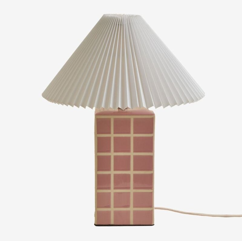 Thumbnail - SKLUM Tischlampe aus Steinzeug und Leinen Troms Pink